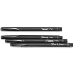 Pens|Sharpie Felt Pens, Fine Point, 0.4mm, Black Ink, 4/Pack (1742661)