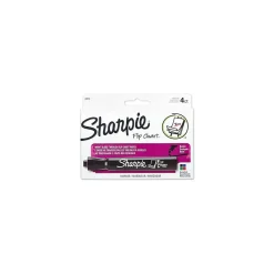 Markers|Sharpie Flip Chart Water Based Marker, Bullet Tip, Assorted, 4/Pack (22474)