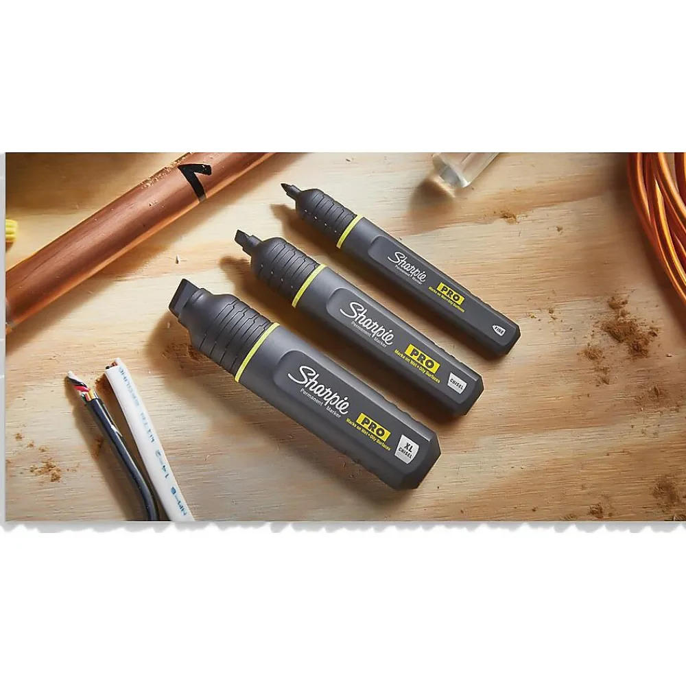 Markers|Sharpie PRO Permanent Markers, Chisel Tip, Assorted, 3/Pack (2018335/2178474)