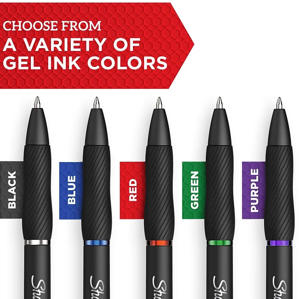 Pens|Sharpie S-Gel Retractable Gel Pen, Ultra Fine Point, Black Ink, 4/Pack (2141125)
