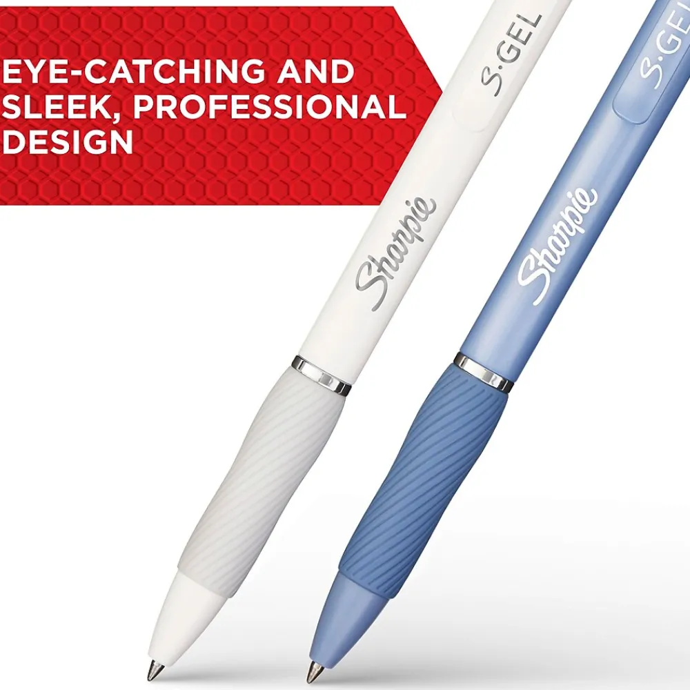 Pens|Sharpie S-Gel Retractable Gel Pen, Medium Point, Black Ink, Dozen (2126232)