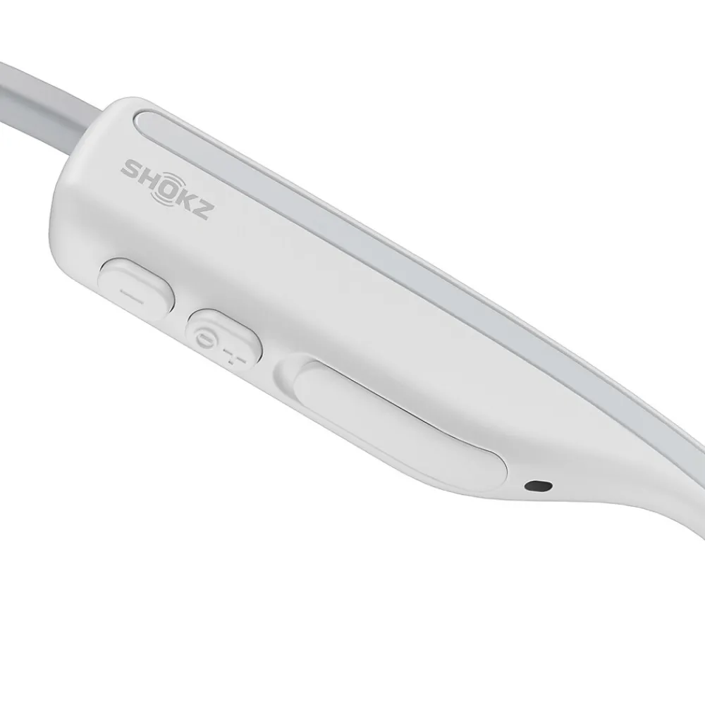 OpenMove Bone-Conduction Open-Ear Lifestyle Headphones with Microphones, White (S661-ST-WT-US)<Shokz Clearance