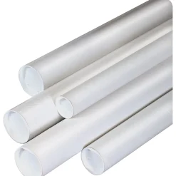Discount SI Products 3" x 12" Mailing Tubes, White, 24/Carton (P3012W)
