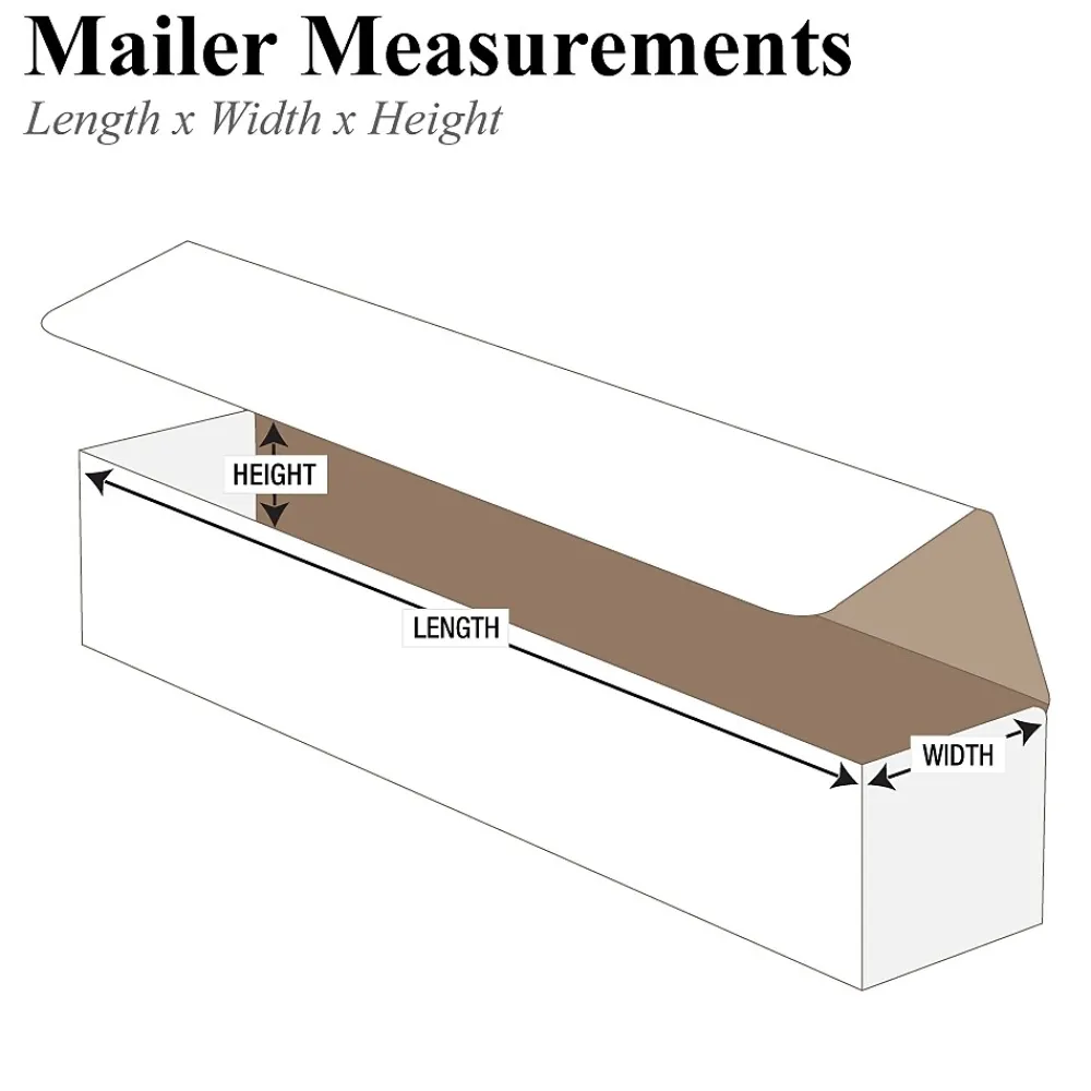 SI Products Corrugated Mailers,7" x 3" x 2", White, 50/Bundle (M732)