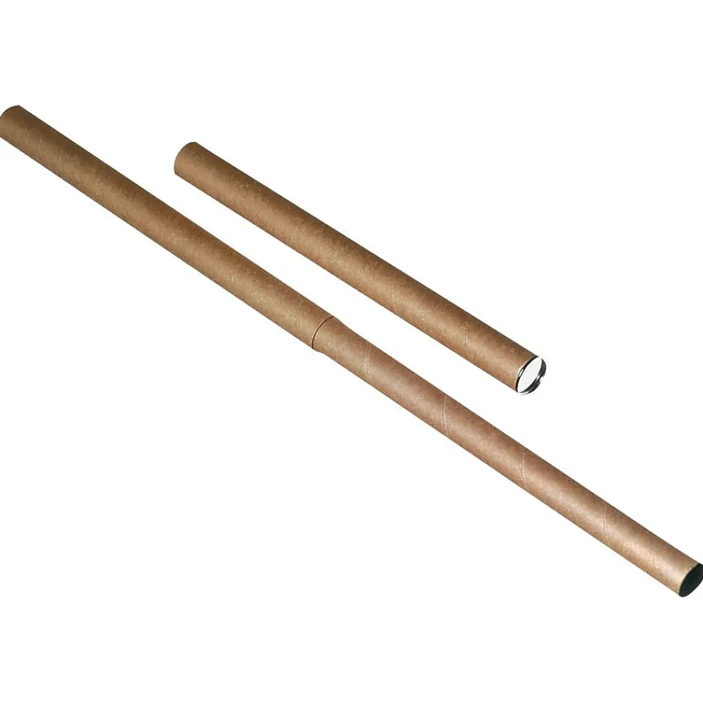 Hot SI Products Kraft Plug-Seal Mailing Tubes, 6" x 36", 10/Case (HD6036K)