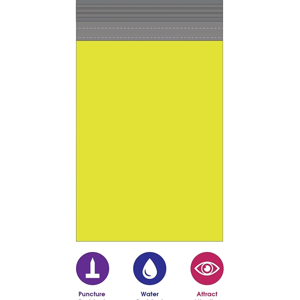 New SI Products Peel & Seal Colored Poly Mailer, 14.5" x 19", Yellow, 100/Carton (CPM1419Y)