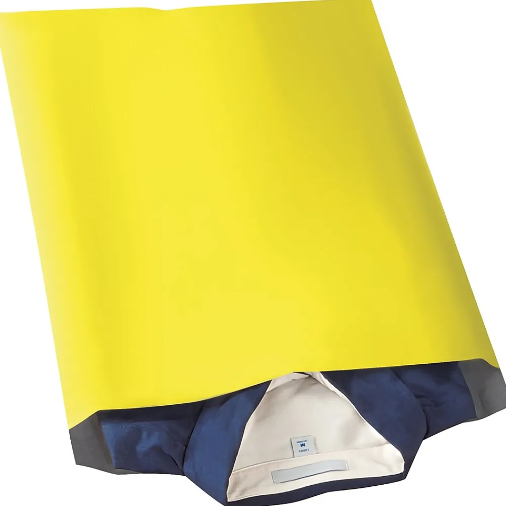 New SI Products Peel & Seal Colored Poly Mailer, 14.5" x 19", Yellow, 100/Carton (CPM1419Y)