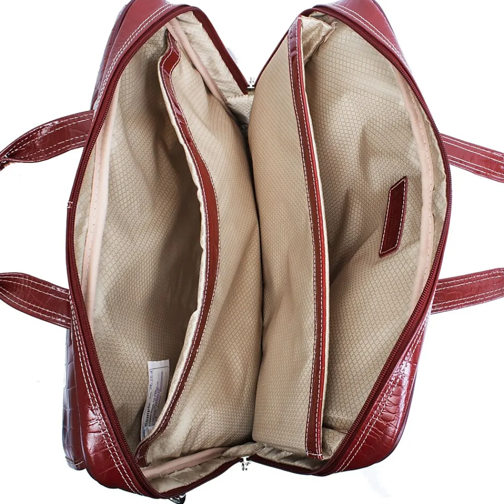 MONTEROSSO, SERVANO, Embossed Crocco Leather, Tablet Briefcase, Red (35536)<Siamod Outlet