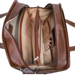Siamod VERNAZZA, CARUGETTO, Napa Cashmere Leather, Patented Detachable -Wheeled Laptop Briefcase, Cognac (45294)<McKlein Hot