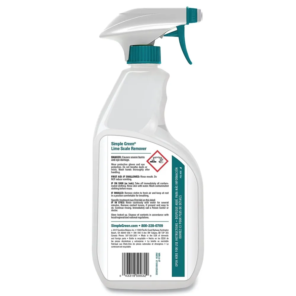 Lime Scale Remover, Wintergreen, 32 oz Spray Bottle, 12/Carton (SMP50032)<Simple Green Best