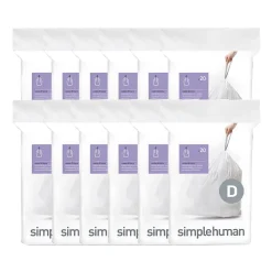 5.2 Gallon Trash Bag, Low Density, White (CW0254)<simplehuman Outlet