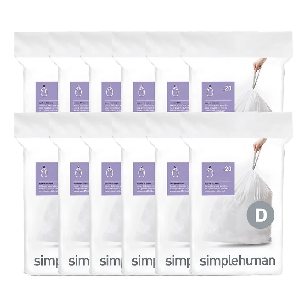 5.2 Gallon Trash Bag, Low Density, White (CW0254)<simplehuman Outlet