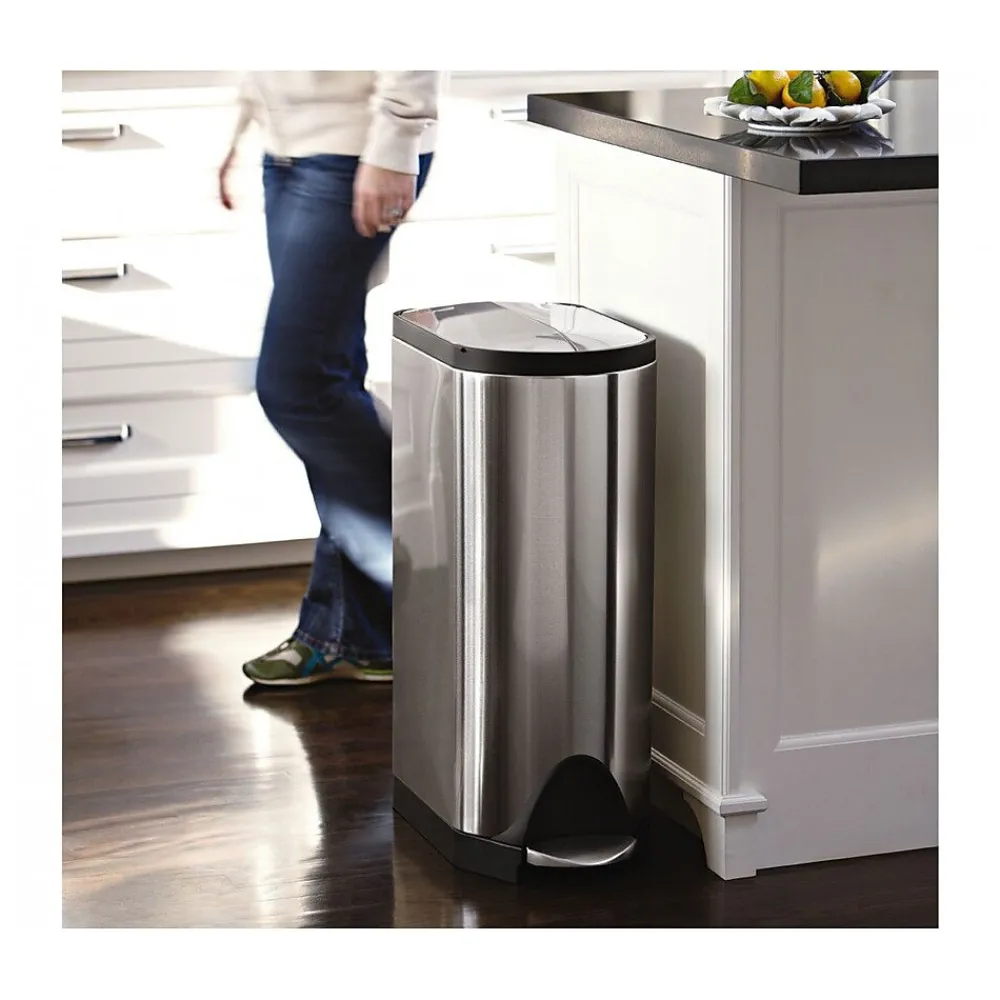 Butterfly Step Trash Can, Fingerprint-Proof Stainless Steel, 8 Gallon (CW1824)<simplehuman Hot