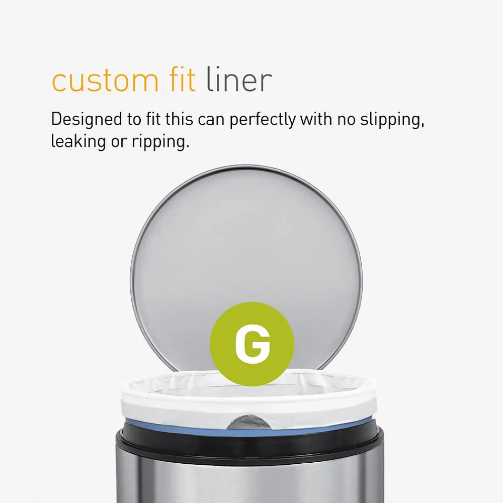 Code G -8 Gallon Trash Bag, 6.5" x 8.9", Low Density, 1.2 mil, White, 240 Bags/Box (CW0257)<simplehuman Discount