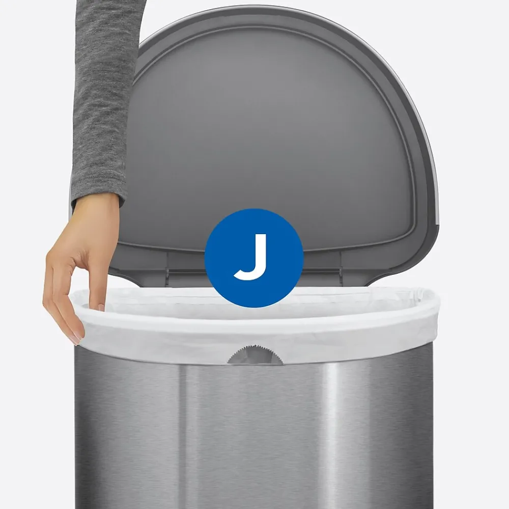 Code J 8-12 Gallon Trash Bag, 6.5" x 8.9", Low Density, 1.3 mil, White, 240 Bags/Box (CW0259)<simplehuman Sale