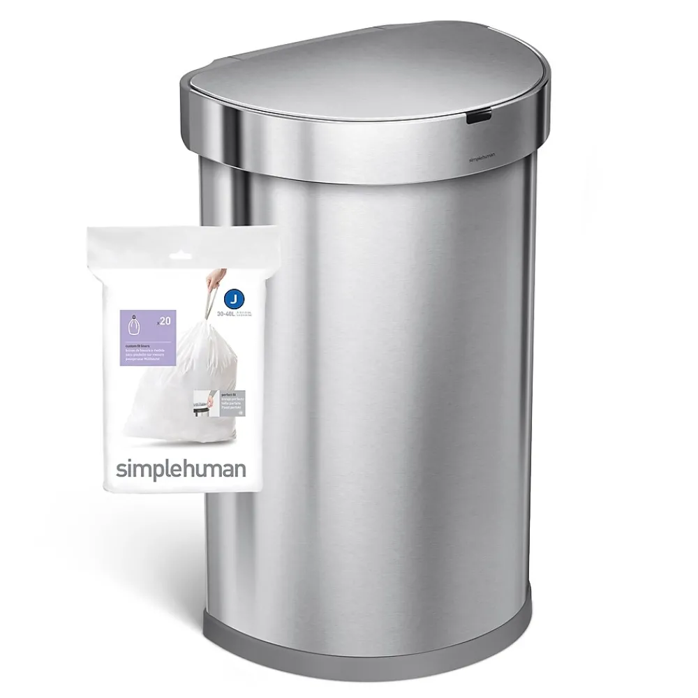 Code J 8-12 Gallon Trash Bag, 6.5" x 8.9", Low Density, 1.3 mil, White, 240 Bags/Box (CW0259)<simplehuman Sale