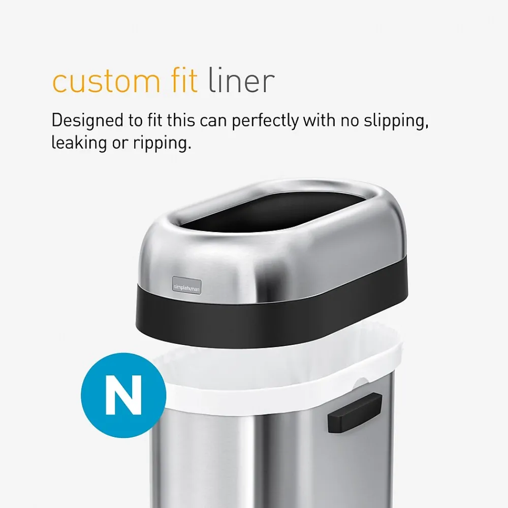 Code N 13 Gallon Trash Bag, 22.8" x 31.5", Low Density, 30 mic, White, 200 Bags/Box (CW0275)<simplehuman Online