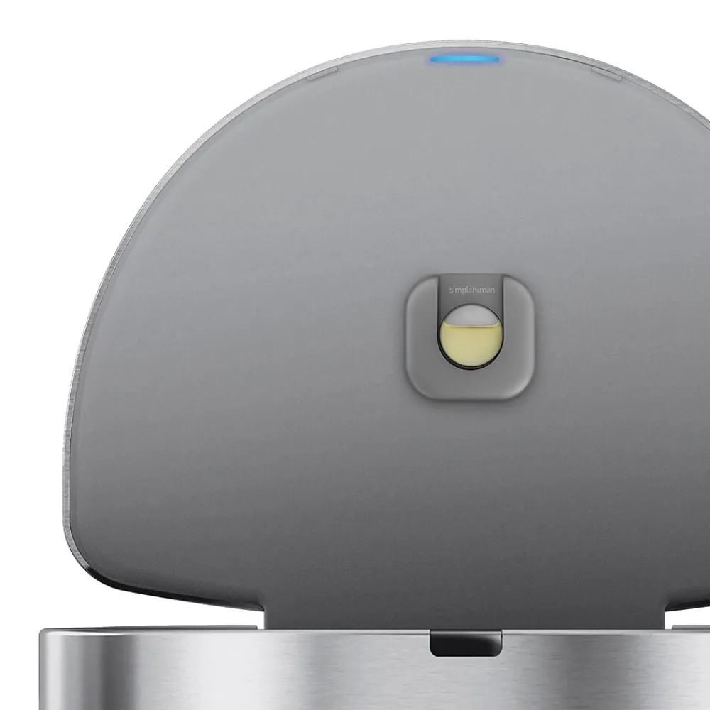 Semi-Round Sensor Trash Can with Liner Pocket, Brushed Stainless Steel, 12 Gallon (ST2009)<simplehuman Best