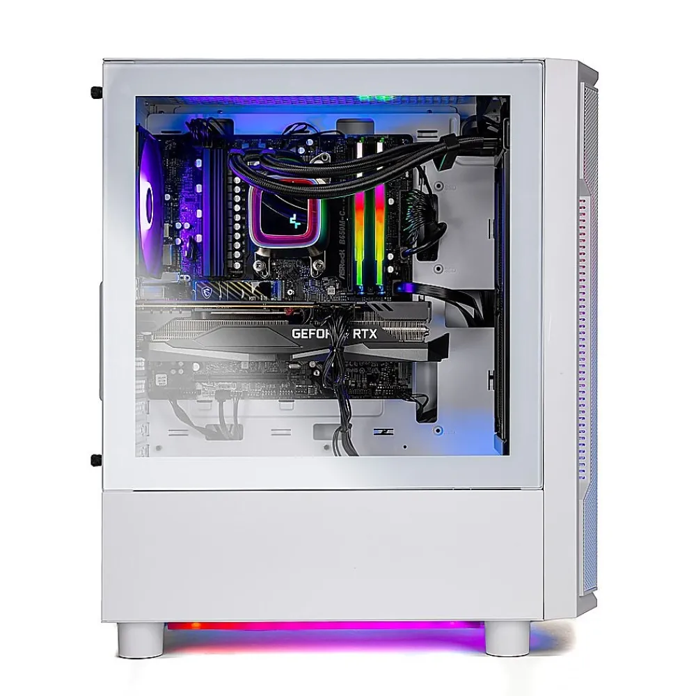 Best Skytech Gaming Skytech Archangel 4.5 Gaming Desktop, AMD Ryzen 5 5600X 3.7GHz, NVIDIA Geforce RTX 3050, 1TB SSD, 16GB RAM, Windows 11, White