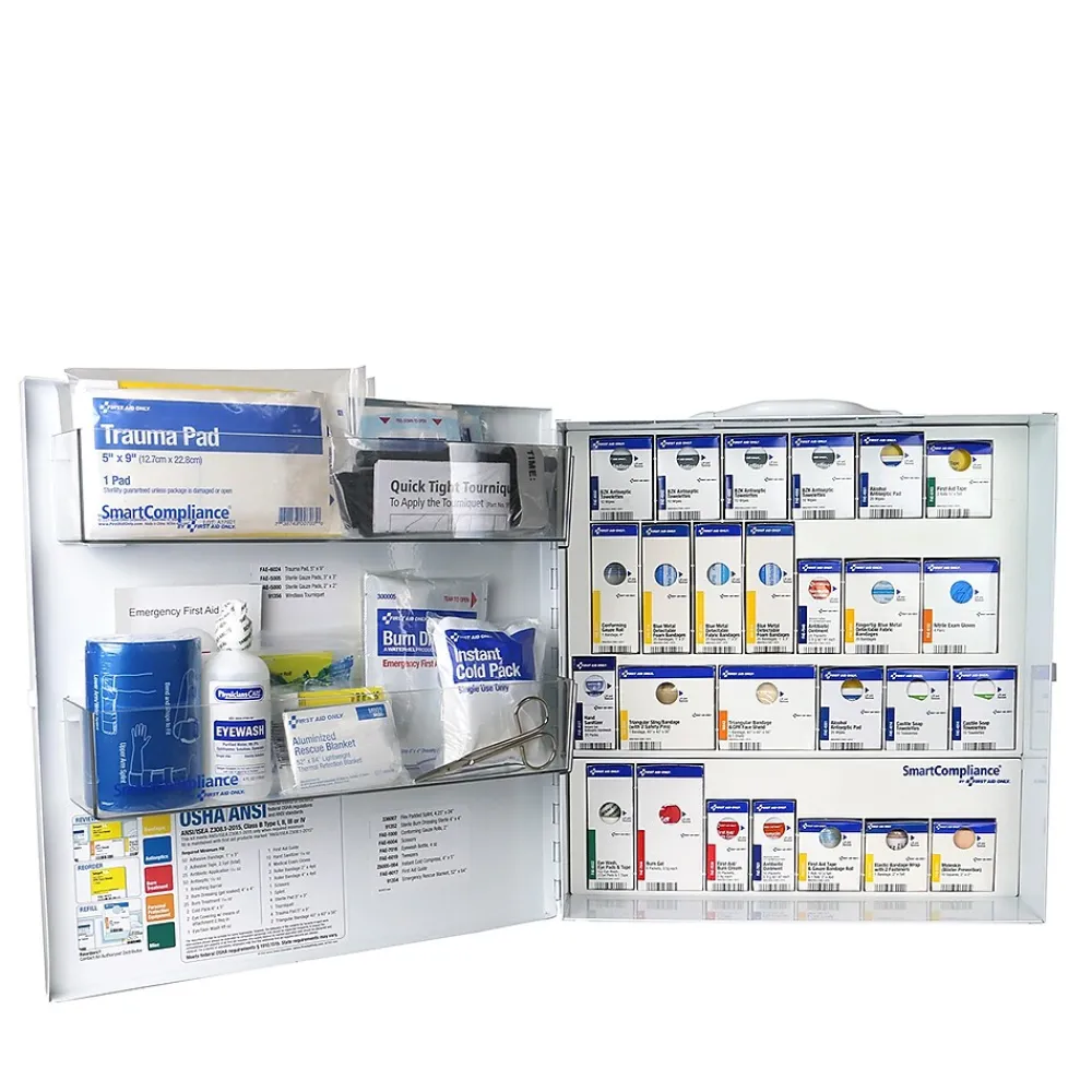 SmartCompliance Food Service First Aid Cabinet, ANSI Class B, 100 People, 337 Pieces (91379)