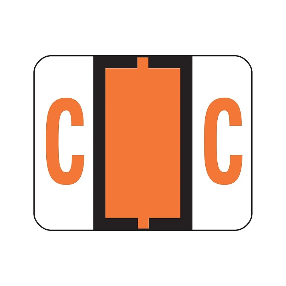 Labels|Smead BCCR Color Coded Alphabetic Labels, C, Dark Orange, 500/Roll (67073)