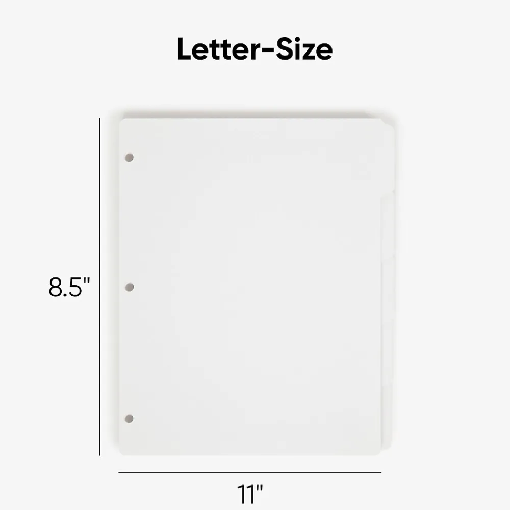 Dividers|Smead Blank Dividers, 5-Tab, White, 20 Sets/Box (89415)