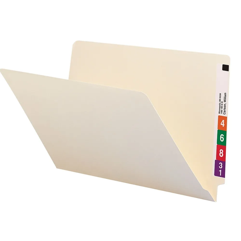 File Folders|Smead End-Tab File Folders, Straight-Cut Tab, Legal Size, Manila, 100/Box (27100)
