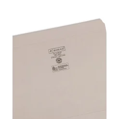 File Folders|Smead File Folder, Reinforced Straight-Cut Tab, Letter Size, , 100/Box (12310) Gray