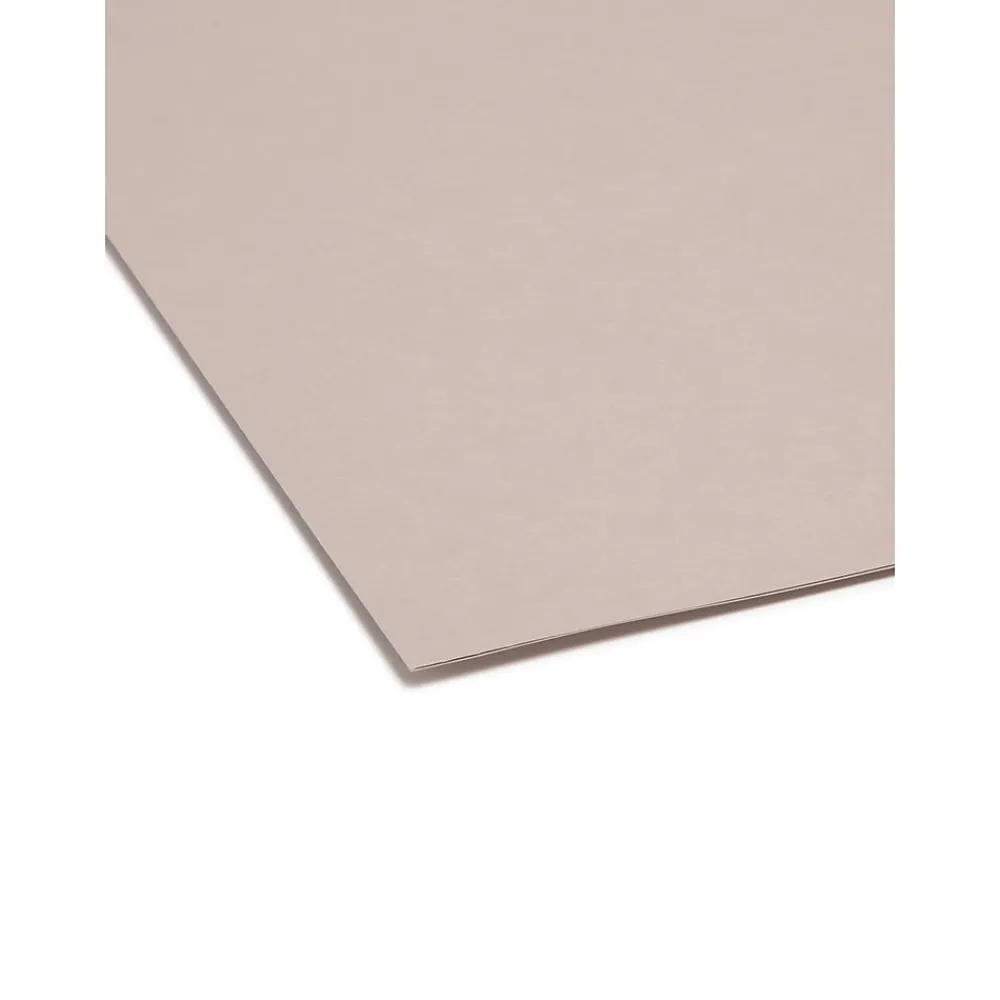 File Folders|Smead File Folder, Reinforced Straight-Cut Tab, Letter Size, , 100/Box (12310) Gray