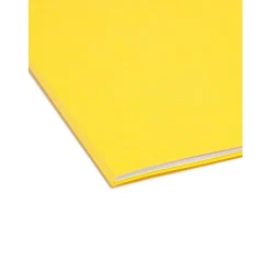 File Folders|Smead File Folder, Reinforced Straight-Cut Tab, Letter Size, Yellow, 100 per Box (12910)