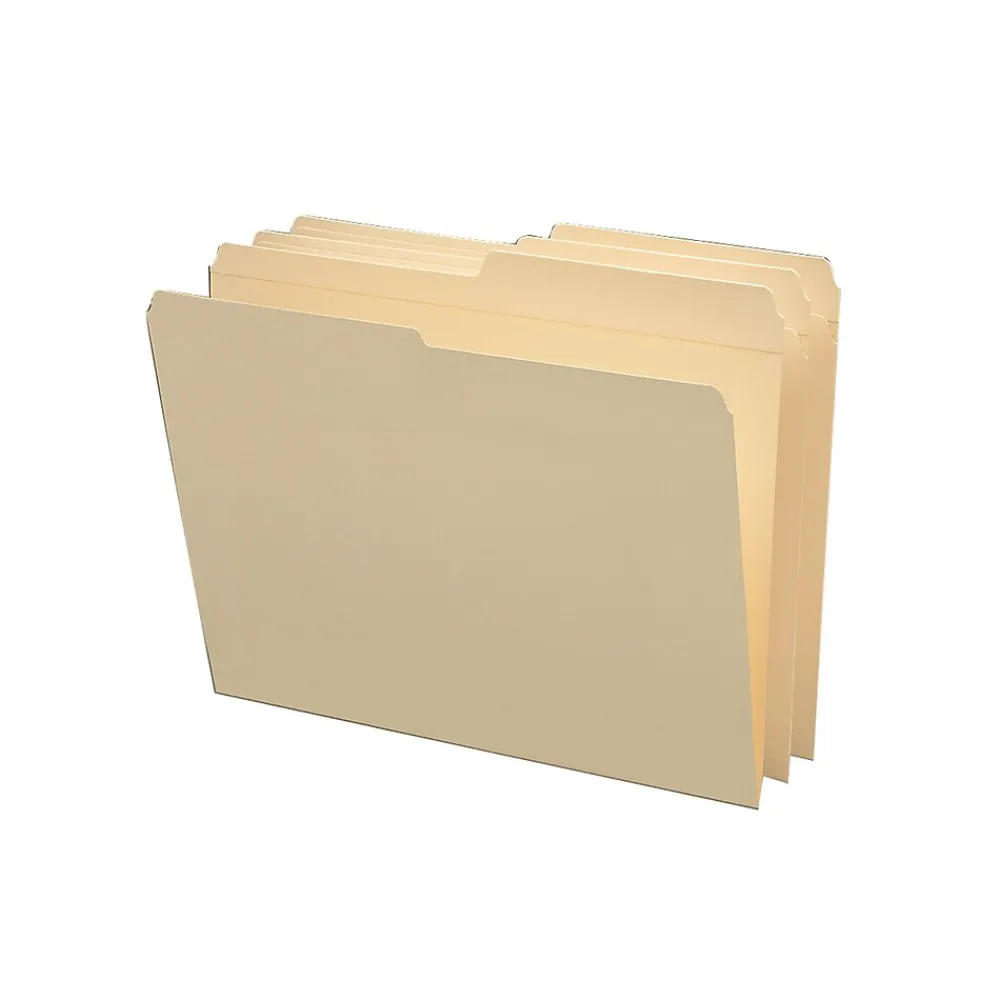 File Folders|Smead File Folders, Reinforced 1/2-Cut Tab, Letter Size, Manila, 100/Box (10326)