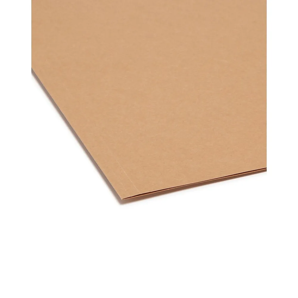 File Folders|Smead File Folders, Reinforced Straight-Cut Tab, Letter Size, Kraft, 100/Box (10710)
