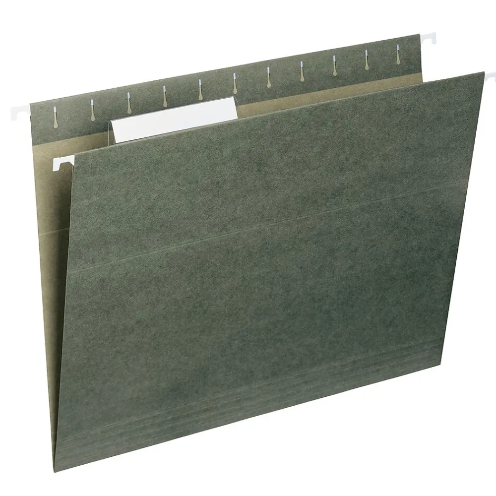 Hanging File Folders|Smead Hanging File Folders, 1/3-Cut Tab, Letter Size, Standard , 25/Box (64035) Green