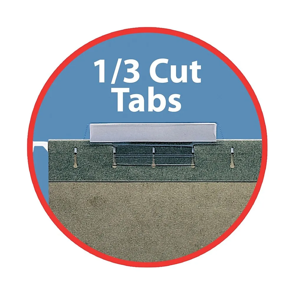 Hanging File Folders|Smead Hanging File Folders, 1/3-Cut Adjustable Tab, Legal Size, Standard Green, 25/Box (64135)