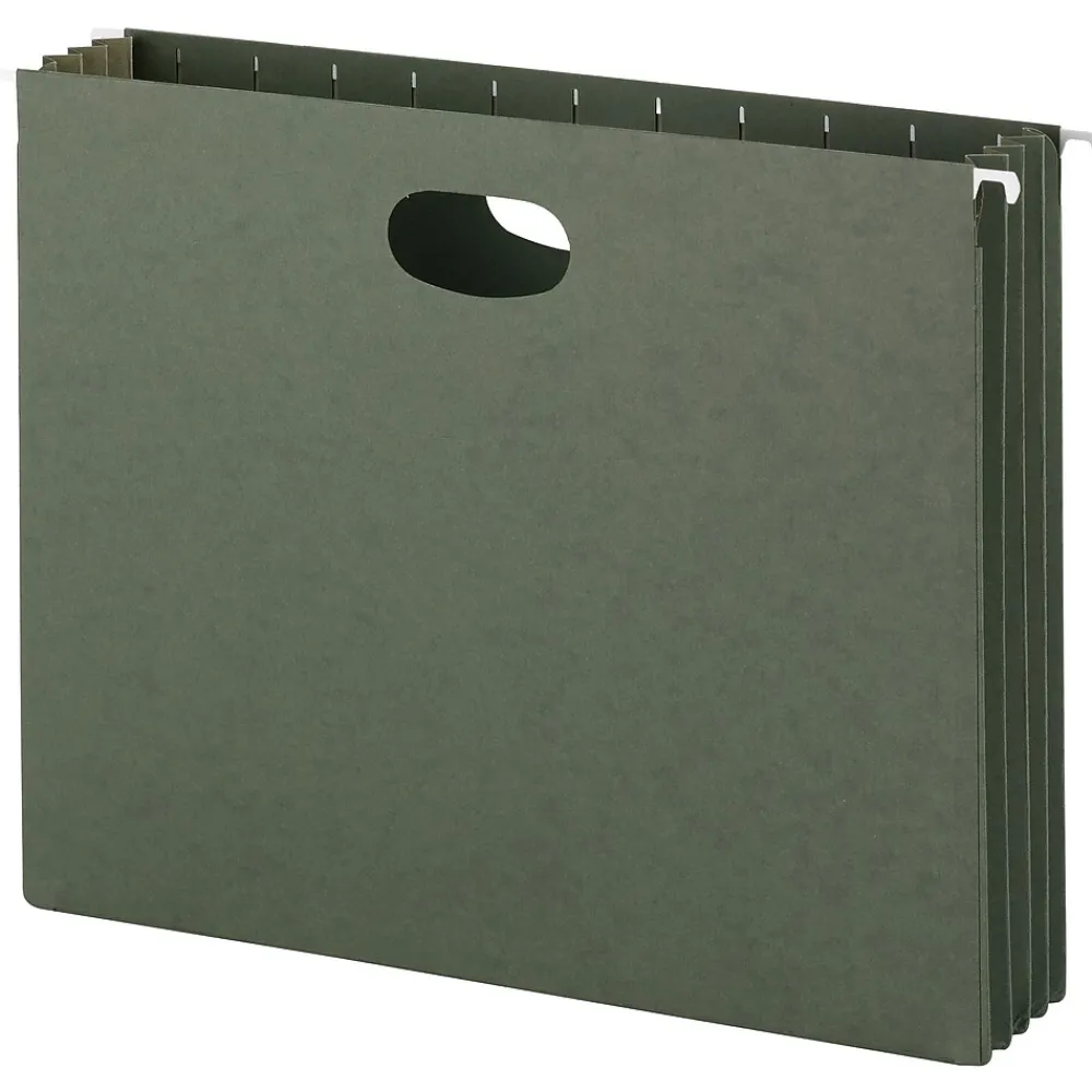 Hanging File Folders|Smead Hanging File Folders, 3 1/2" Expansion, Letter Size, Standard Green, 10/Box (64220)