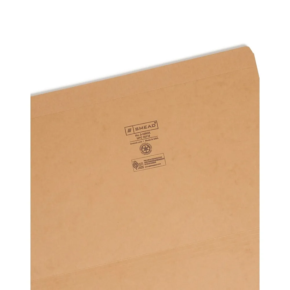 File Folders|Smead Heavy Duty Straight Cut Tab File Folder, Legal Size, Kraft, 100/Box (15710)