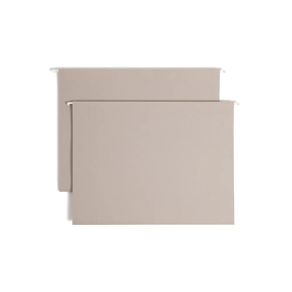 Hanging File Folders|Smead Heavy Duty TUFF Box Bottom Hanging File Folder, 4" Expansion, 1-Tab, Legal Size, Steel Gray, 18/Box (64342)