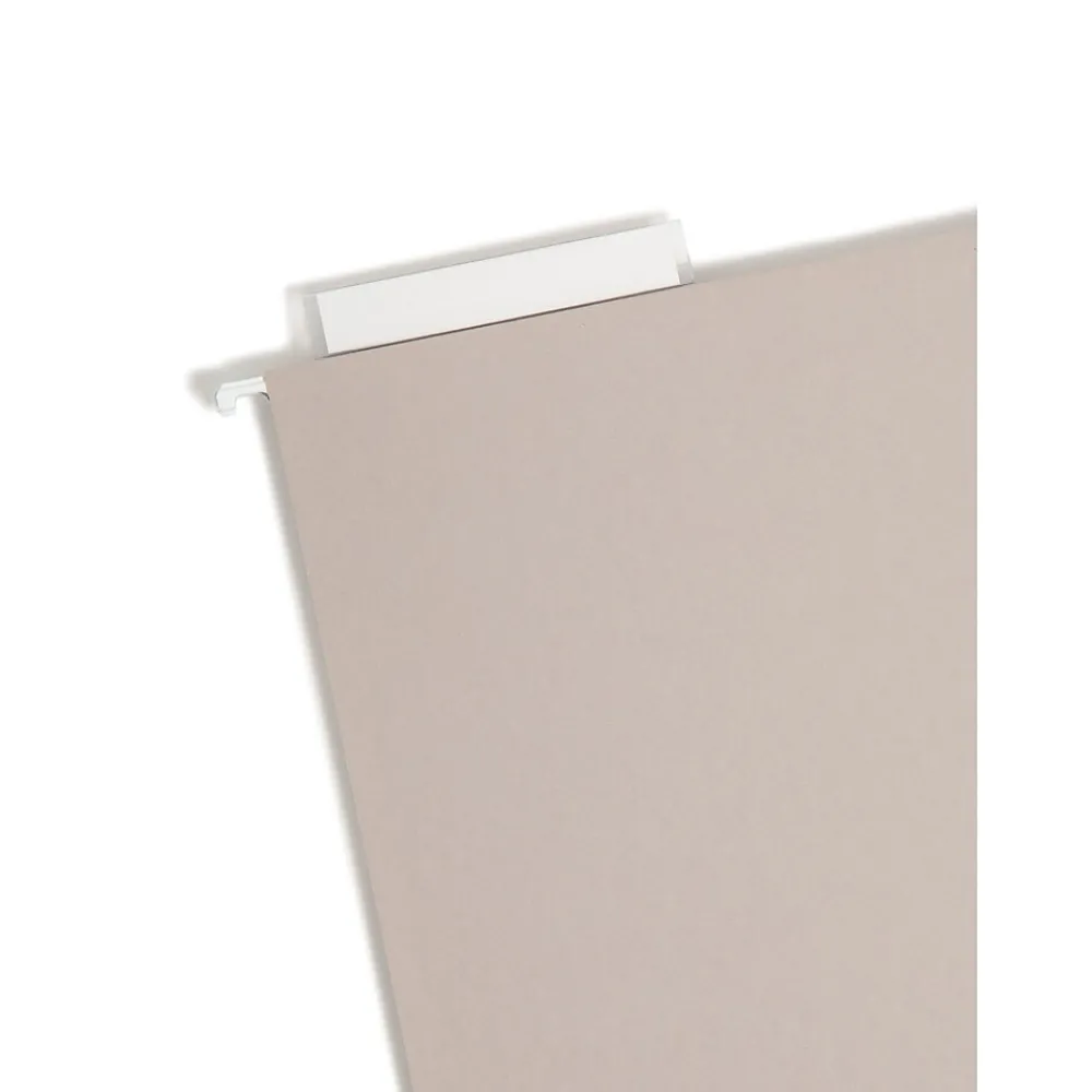 Hanging File Folders|Smead Heavy Duty TUFF Box Bottom Hanging File Folder, 4" Expansion, 1-Tab, Legal Size, Steel Gray, 18/Box (64342)