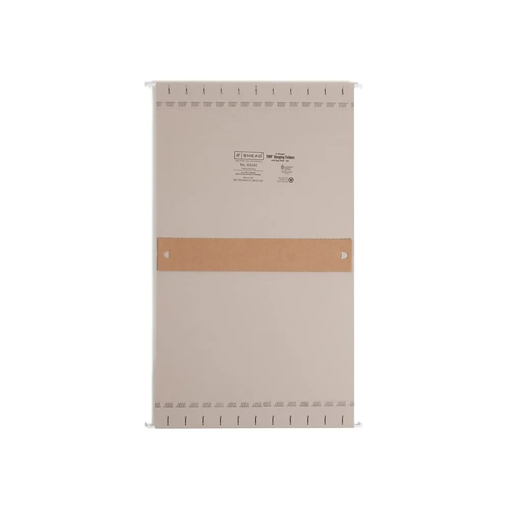Hanging File Folders|Smead Heavy Duty TUFF Hanging File Folders with Easy Slide™ Tab, 1/3 Cut, Letter Size, Steel Gray, 18/Box (64240)