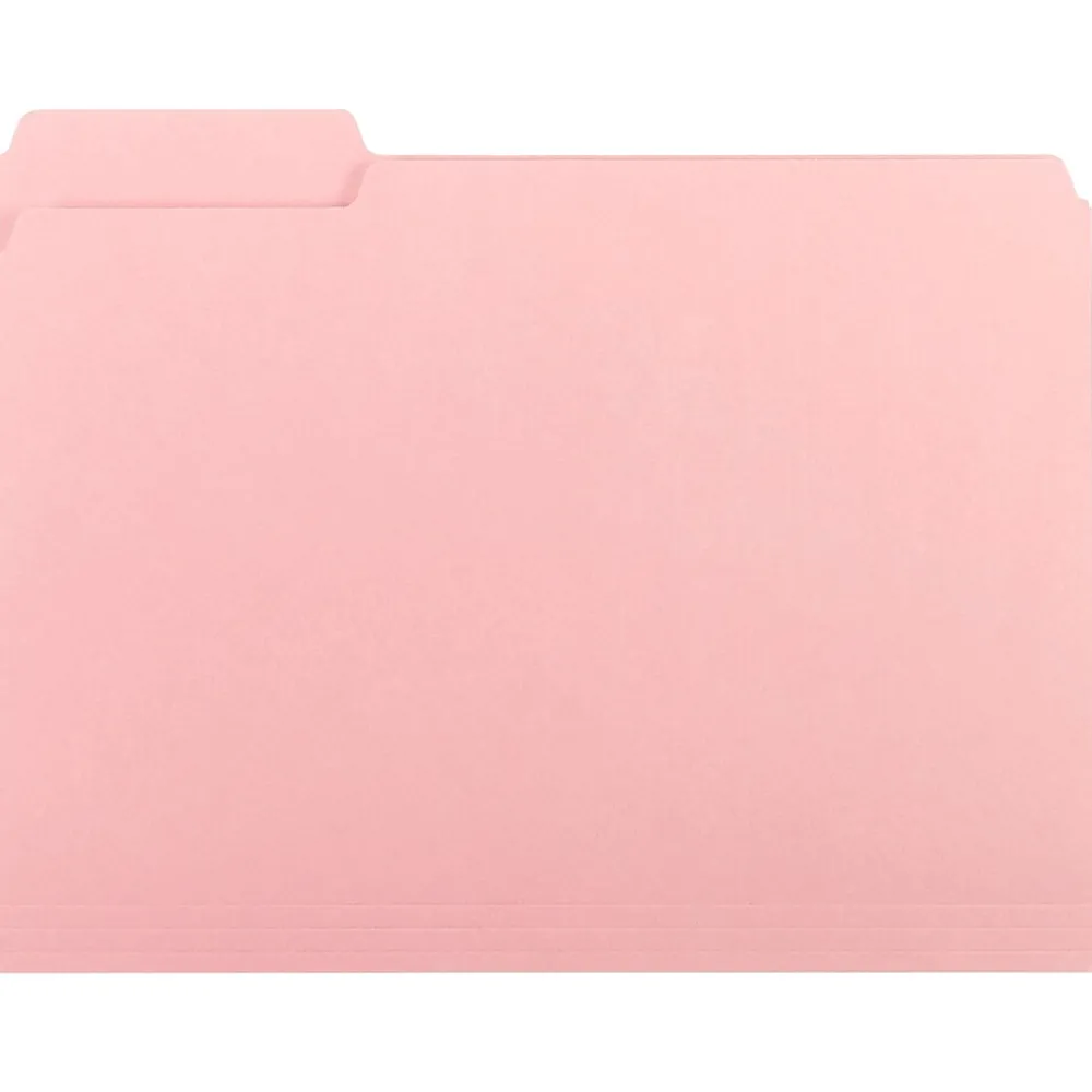 Hanging File Folders|Smead Interior File Folders, 1/3- Cut Tab, Letter Size, , 100/Box (10263) Pink