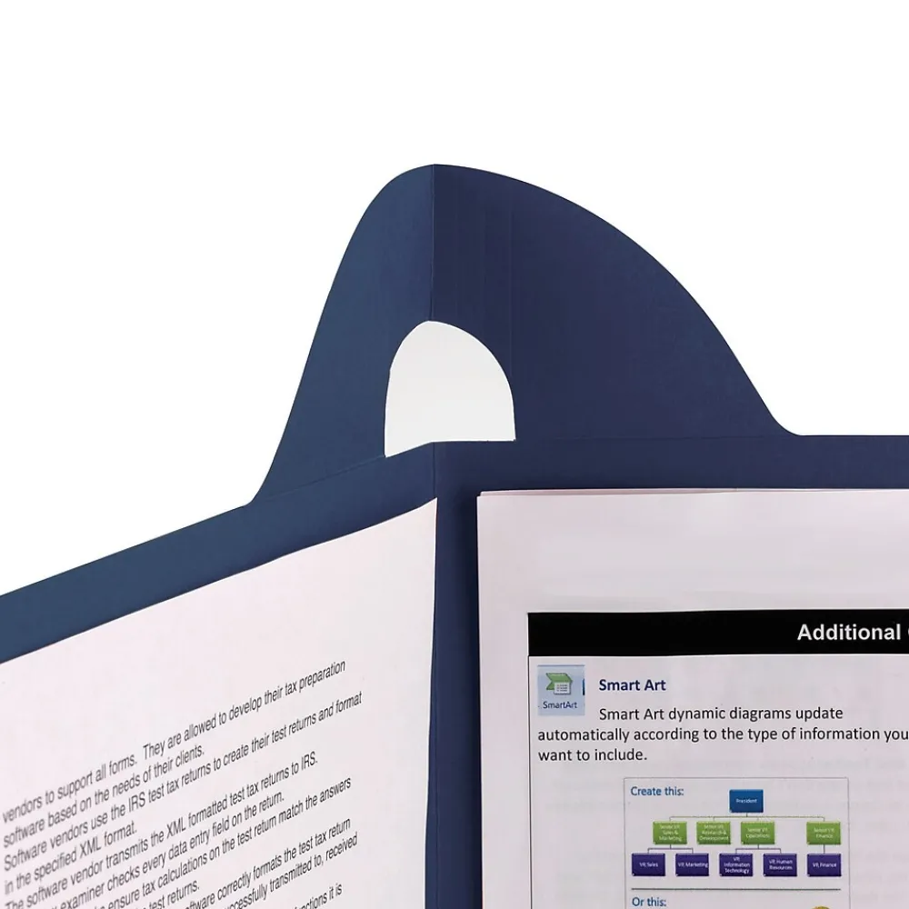 Pocket Folders|Smead Lockit 2-Pocket Presentation Folders, Dark Blue, 25/Box (87982)