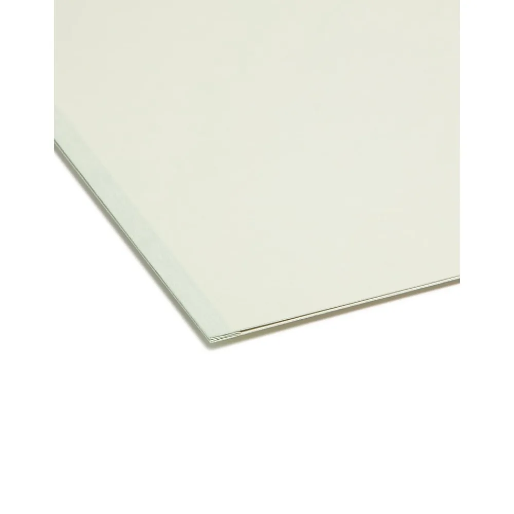 File Folders|Smead Pressboard File Folder, 1/3-Cut Tab Flat Metal, 1" Expansion, Letter Size, Gray/Green, 25 per Box (13430)