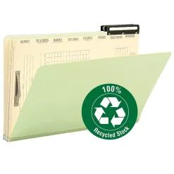 File Folders|Smead Pressboard Mortgage File Folder, 2/5-Cut Right Position Flat Metal Tab, 14-3/4