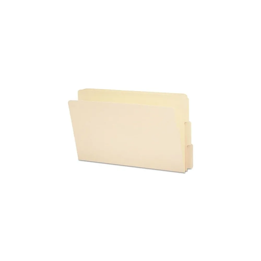 File Folders|Smead Shelf-Master Reinforced End Tab File Folder, 1/3 Cut, Legal Size, Manila, 100/Box (27134)