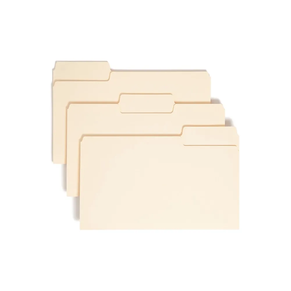 File Folders|Smead SuperTab File Folder, Oversized 1/3-Cut Tab, Legal Size, , 100/Box (15301) Manila