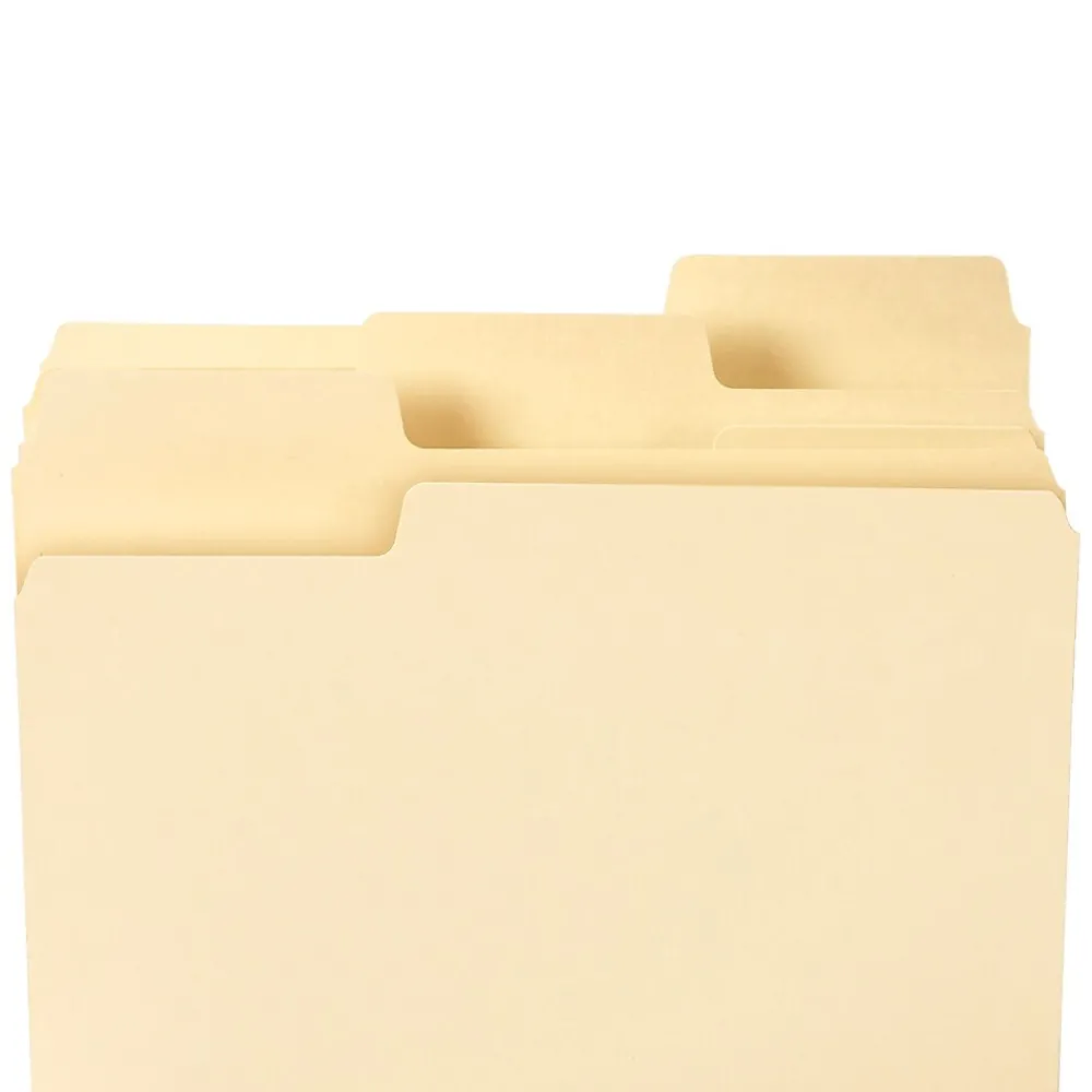 File Folders|Smead SuperTab Heavy Duty File Folder, Oversized 1/3-Cut Tab, Letter Size, Manila, 50/Box (10401)