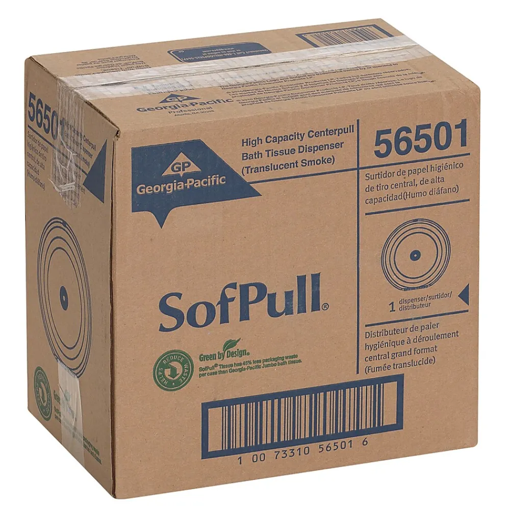 Georgia-Pacific High-Capacity Center Pull Bathroom Dispenser, Translucent Smoke (56501)<SofPull Online