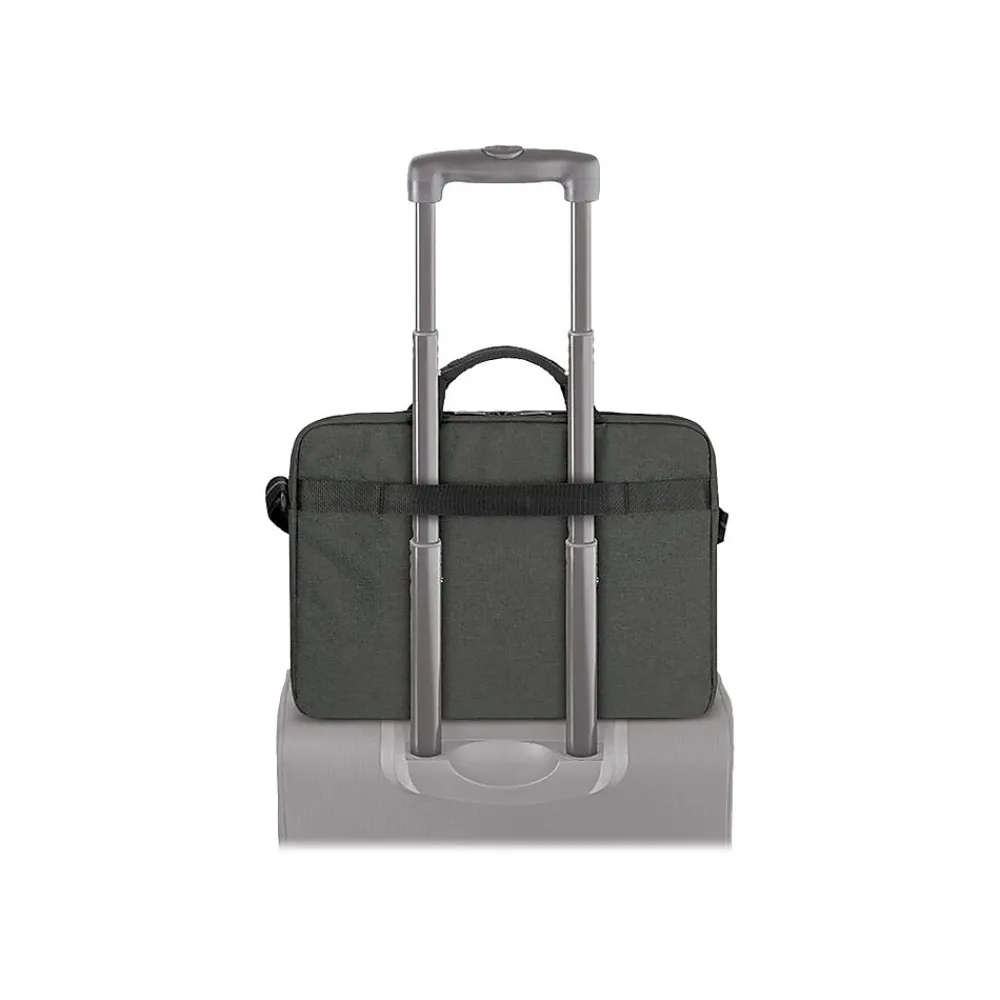 Downtown 15.6" Laptop Briefcase, Gray Polyester (UBN126-10)<Solo Outlet
