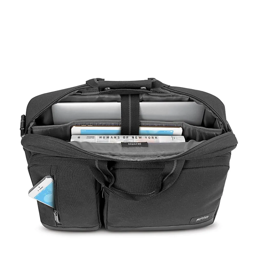 Duane Hybrid Polyester Briefcase, Laptop Compatible, Grey (UBN31010)<Solo New York Clearance