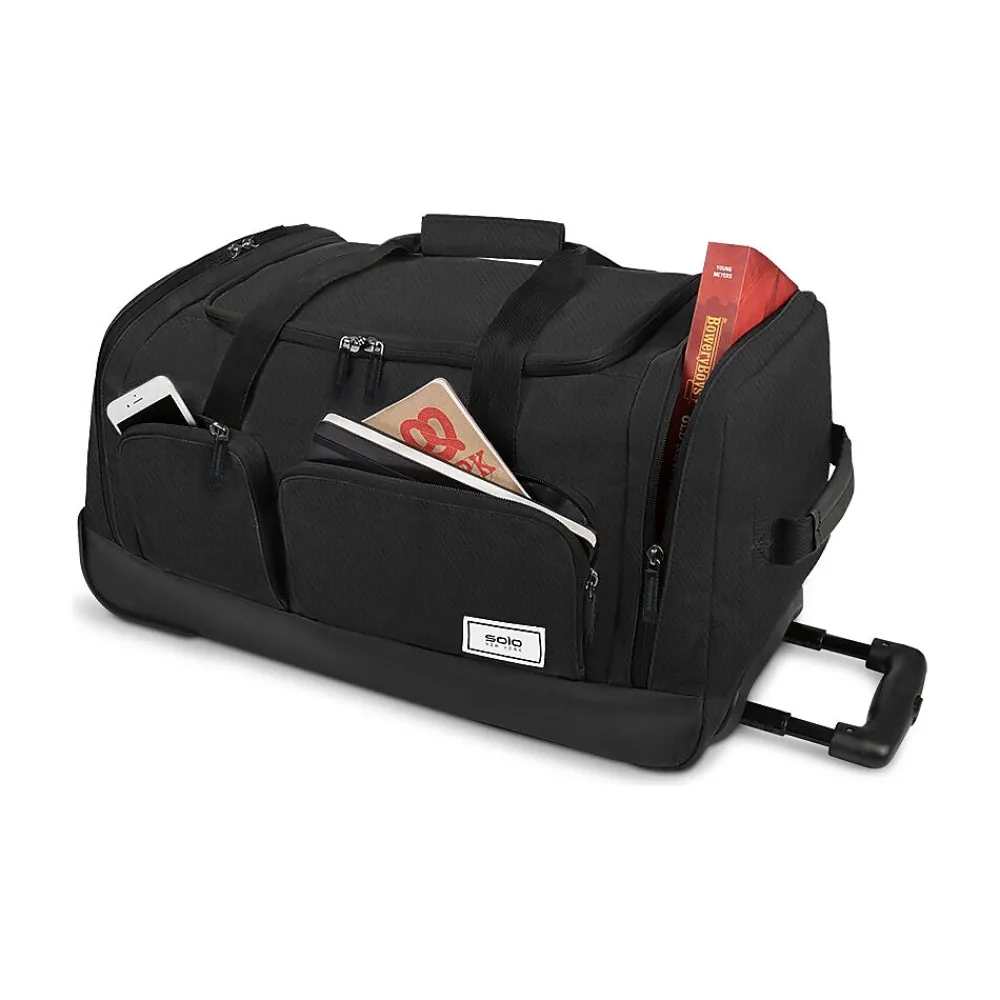 Leroy 22" Polyester Telescoping Carry-On Travel Duffel with Wheels, Black (UBN980-4)<Solo New York Hot
